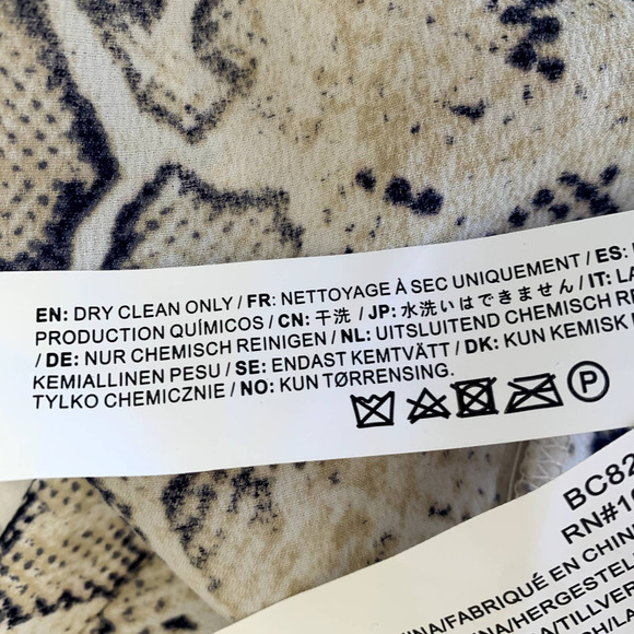 JOA Revolve Breanna Beige Snake Print Satin Cowl Neck Slip Dress - Picture 12 of 12